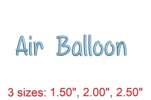 Air Balloon Embroidery Font: Playful Stitch Design