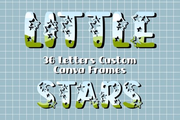 Little Stars Font Custom Canva Frames: Transforming Letters into Creative Portals