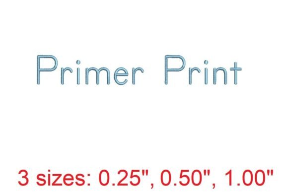 Primer Print Embroidery Font: Precision Style